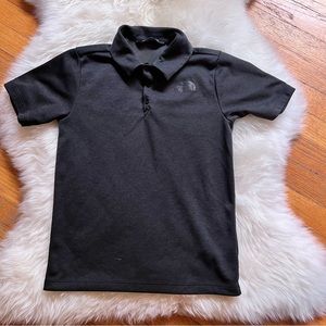 North Face Boys Flash Dry Black Collared Top, Size 10-12
